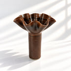 Chocolate Ruffle Vase - Tall