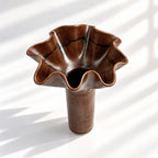 Chocolate Ruffle Vase - Tall