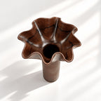 Chocolate Ruffle Vase - Tall