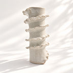 Tall Spiral Cylindrical Vase - White