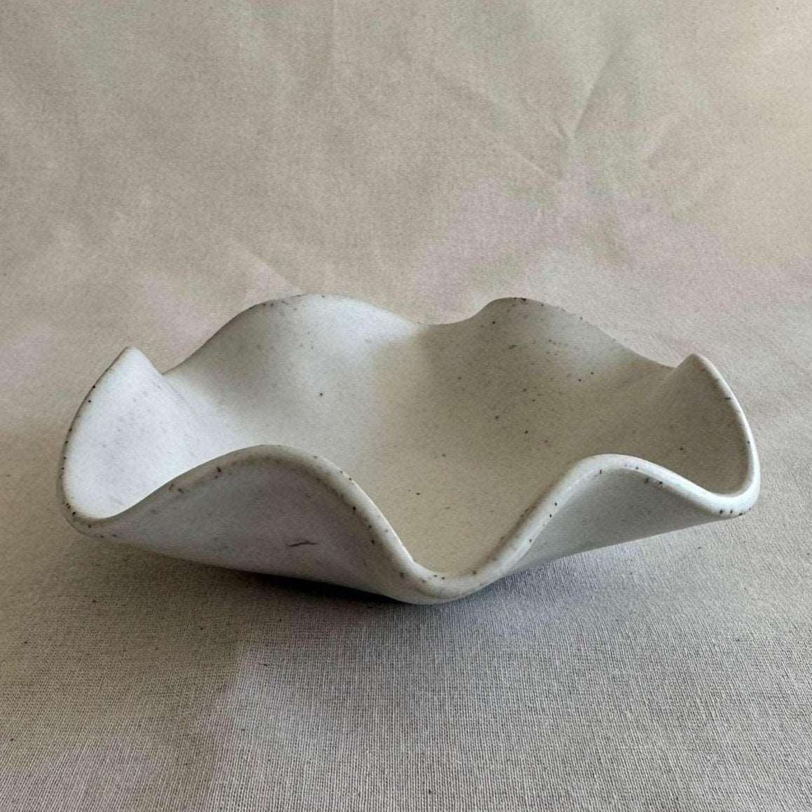 Avoca White Ruffle Bowl - Small - Polly Barton