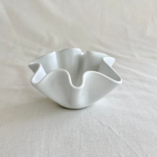 White Wave Bowl - Medium/Small White - Irregular Form