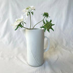 Avoca White Water Jug with Leaf Imprint - Polly Barton
